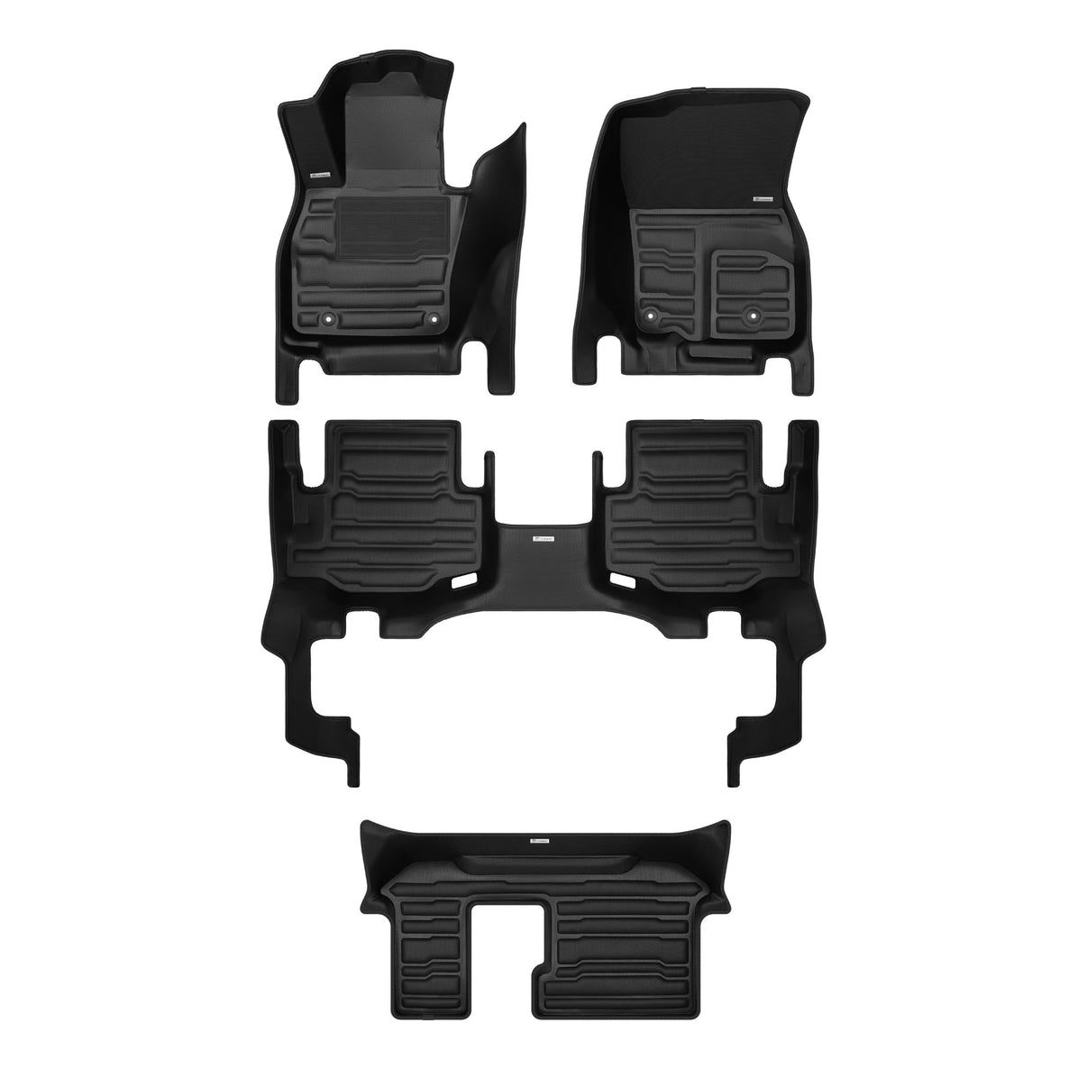 A set of black TuxMat car floor mats for Mazda CX-90 models.
