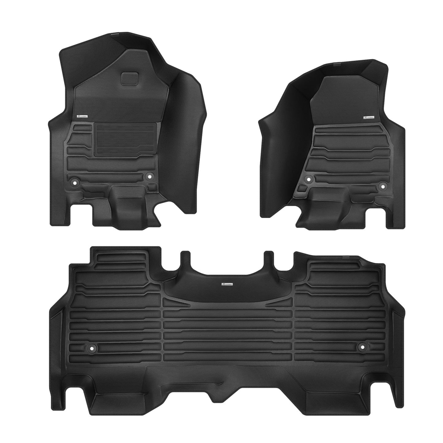 A set of black TuxMat car floor mats for Dodge Ram 1500 models.