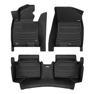 A set of black TuxMat car floor mats for Hyundai Sonata models.