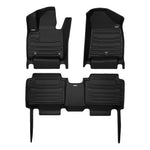 A set of black TuxMat car floor mats for Hyundai Santa Fe models.