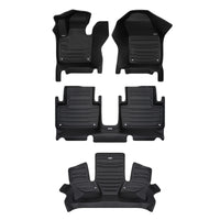 A set of black TuxMat car floor mats for Volvo XC90 Recharge models.