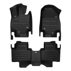 A set of black TuxMat car floor mats for Genesis GV70 models.
