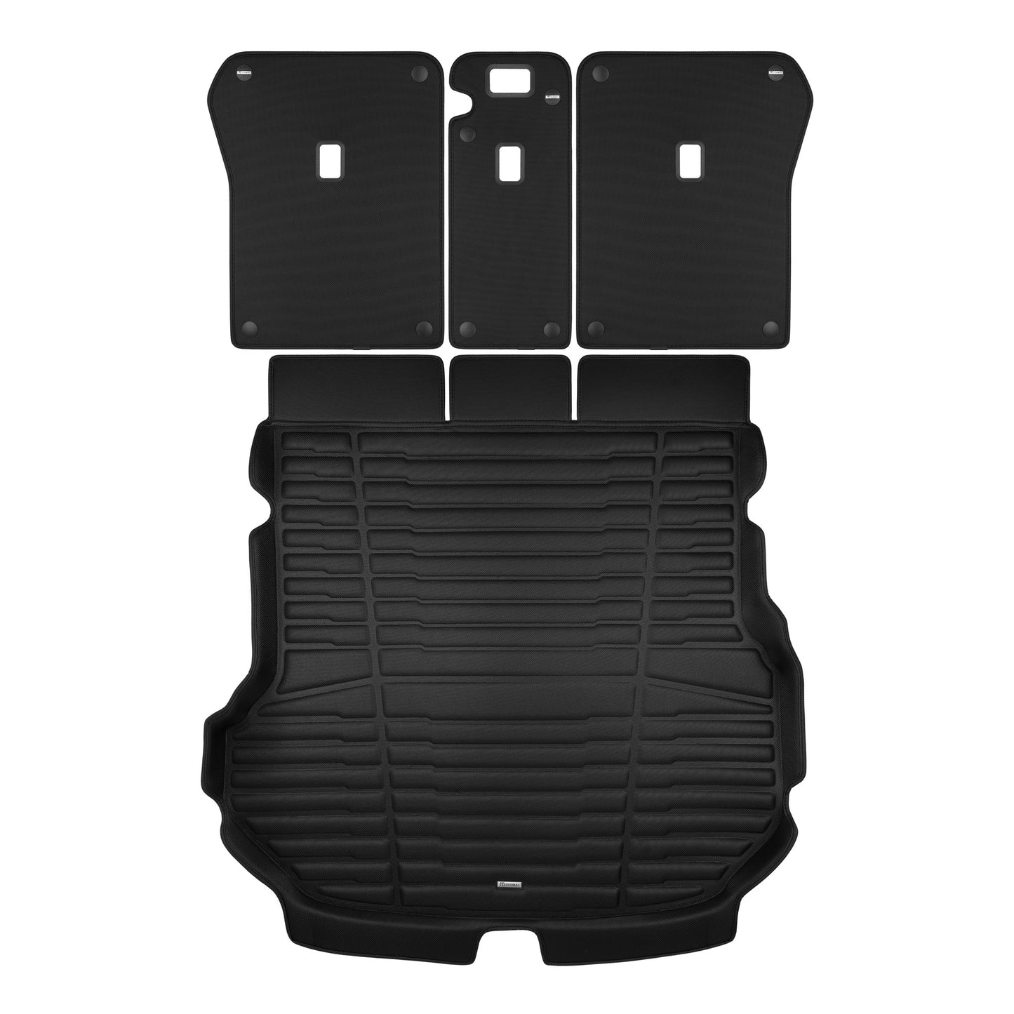 A set of black TuxMat trunk mats for Genesis GV80 models.