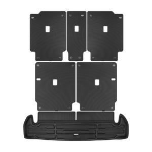 A set of black TuxMat trunk mats for Mercedes-Benz EQB models.