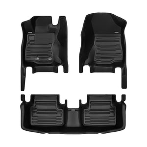 A set of black TuxMat car floor mats for Subaru Forester models.