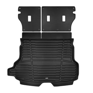 A set of black TuxMat trunk mats for Subaru Forester models.