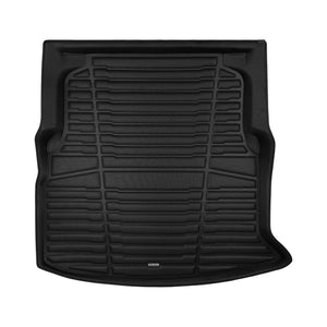 A set of black TuxMat trunk mats for Mercedes-Benz E-Class models.