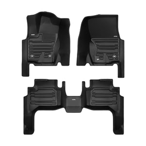 A set of black TuxMat car floor mats for Toyota Land Cruiser models.