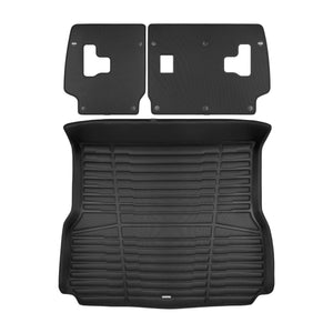 A set of black TuxMat trunk mats for Toyota Land Cruiser models.