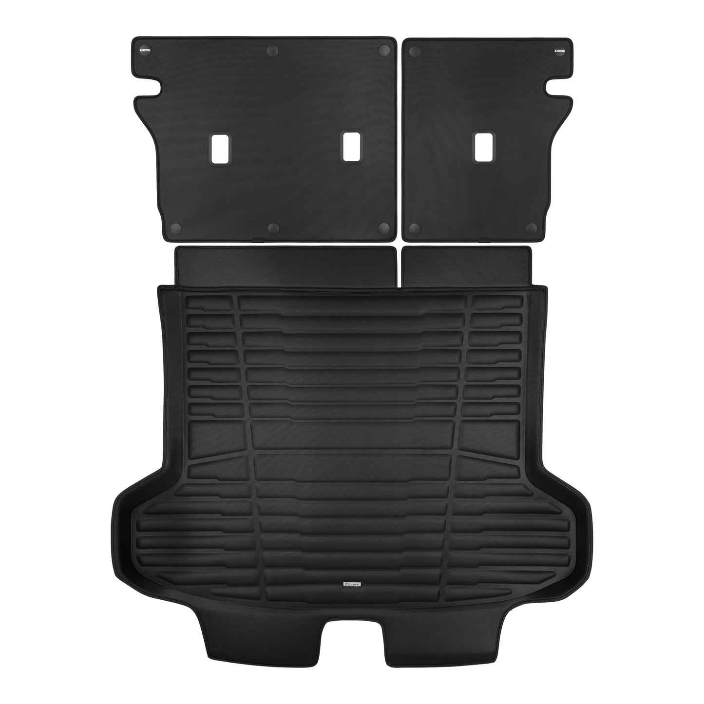 A set of black TuxMat trunk mats for Acura ZDX models.