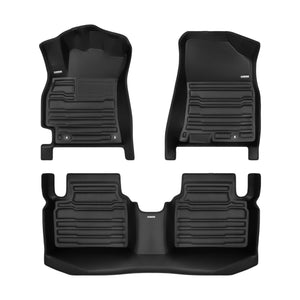 A set of black TuxMat car floor mats for Kia K4 models.