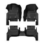 A set of black TuxMat car floor mats for Toyota Tacoma models.