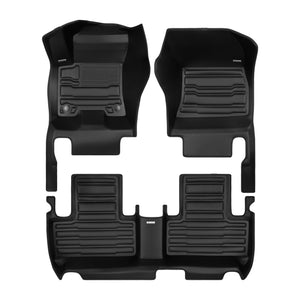 A set of black TuxMat car floor mats for Mercedes-Benz EQB models.