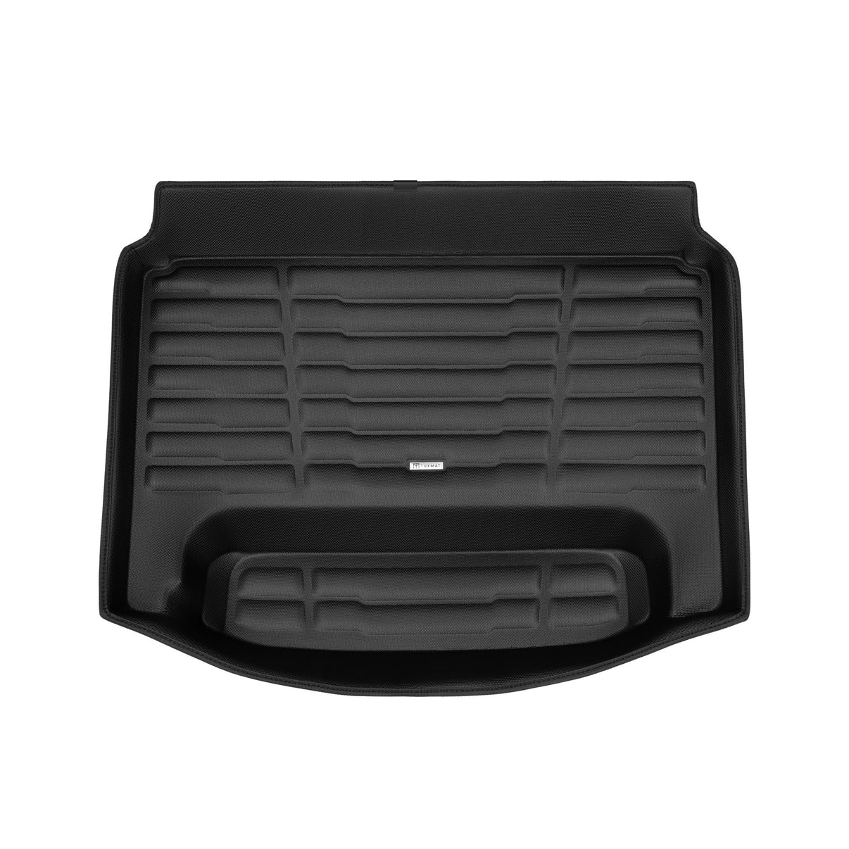 A set of black TuxMat trunk mats for Volvo EX30 models.