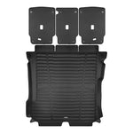 A set of black TuxMat trunk mats for Mercedes-Benz EQS models.