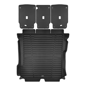 A set of black TuxMat trunk mats for Mercedes-Benz EQS models.