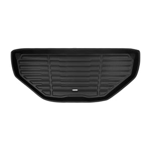 A set of black TuxMat trunk mats for Rivian R1S models.