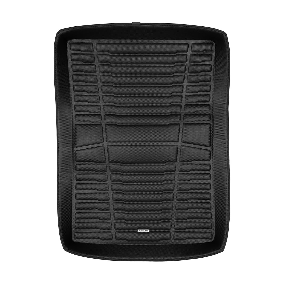A set of black TuxMat trunk mats for BMW 5-Series models.