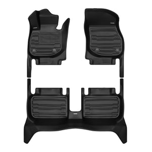 A set of black TuxMat car floor mats for MINI Countryman models.