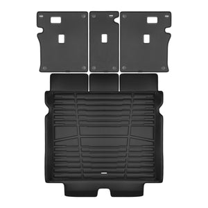A set of black TuxMat trunk mats for Porsche Macan models.