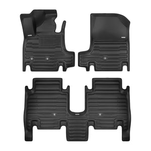 A set of black TuxMat car floor mats for Hyundai Ioniq 9 models.