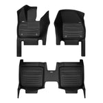 A set of black TuxMat car floor mats for VinFast VF9 models.