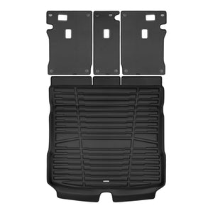 A set of black TuxMat trunk mats for Audi Q6 e-Tron/SQ6 e-Tron models.