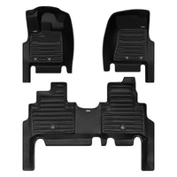 A set of black TuxMat car floor mats for Infiniti QX80 models.