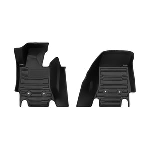 A set of black TuxMat car floor mats for Chevrolet Corvette models.