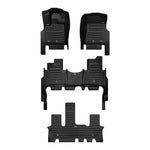 A set of black TuxMat car floor mats for Infiniti QX80 models.