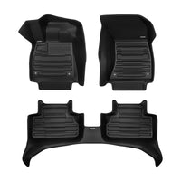 A set of black TuxMat car floor mats for Audi Q5/Q5 Sportback/SQ5/SQ5 Sportback 3rd Generation models.