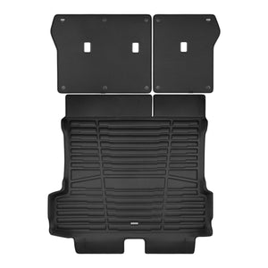 A set of black TuxMat trunk mats for Kia EV5 models.