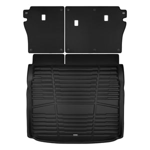 A set of black TuxMat trunk mats for Polestar 4 models.