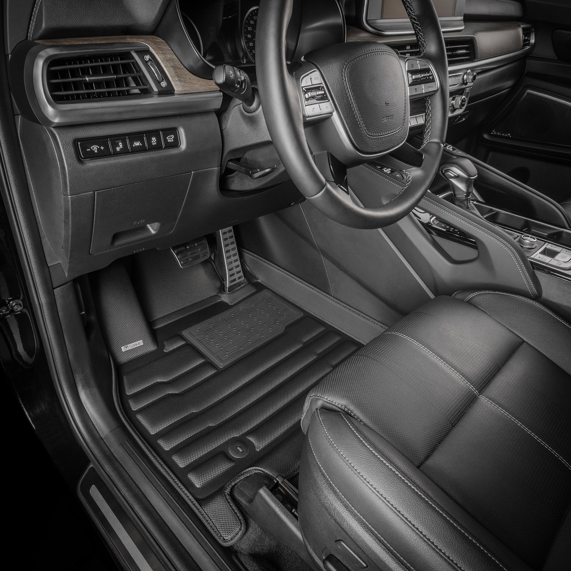 TuxMat - For Tesla Model 3 2024-2026 Models - Custom Car Mats - Maximum Coverage, All Weather, Laser Measured - This Full Set Includes 1st And 2nd Rows