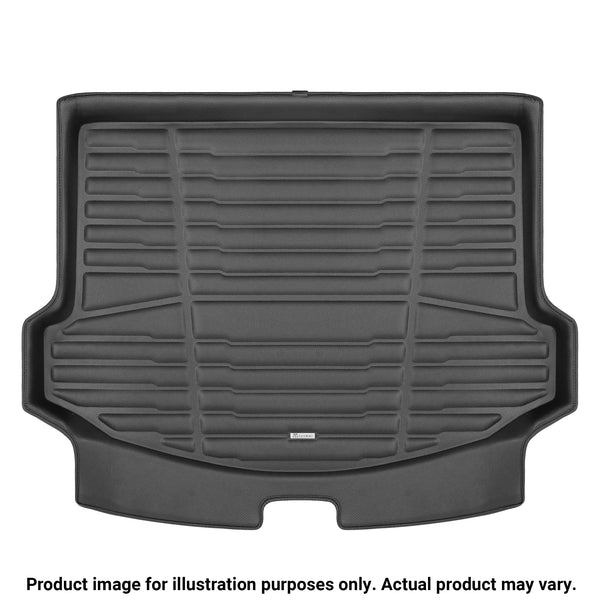 A set of black TuxMat trunk mats for Chevrolet Bolt EV models.