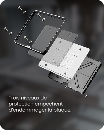 Exploded view of the license plate case