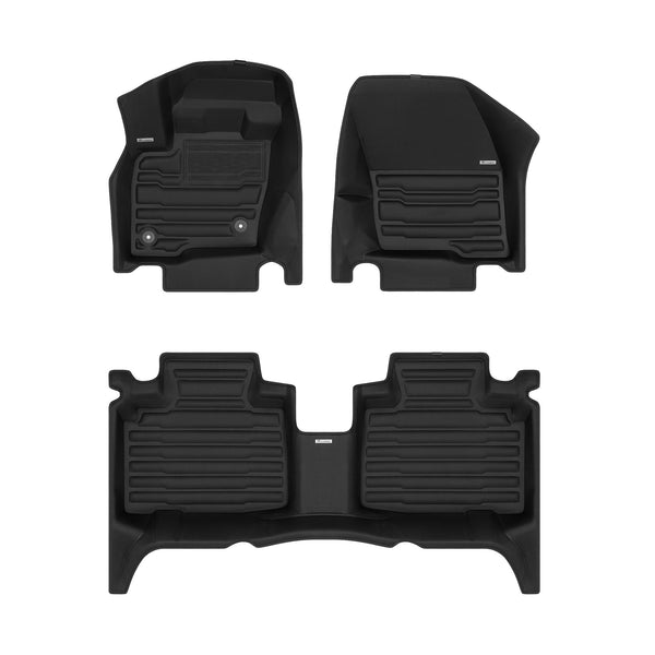 A set of black TuxMat car floor mats for Ford Edge models.