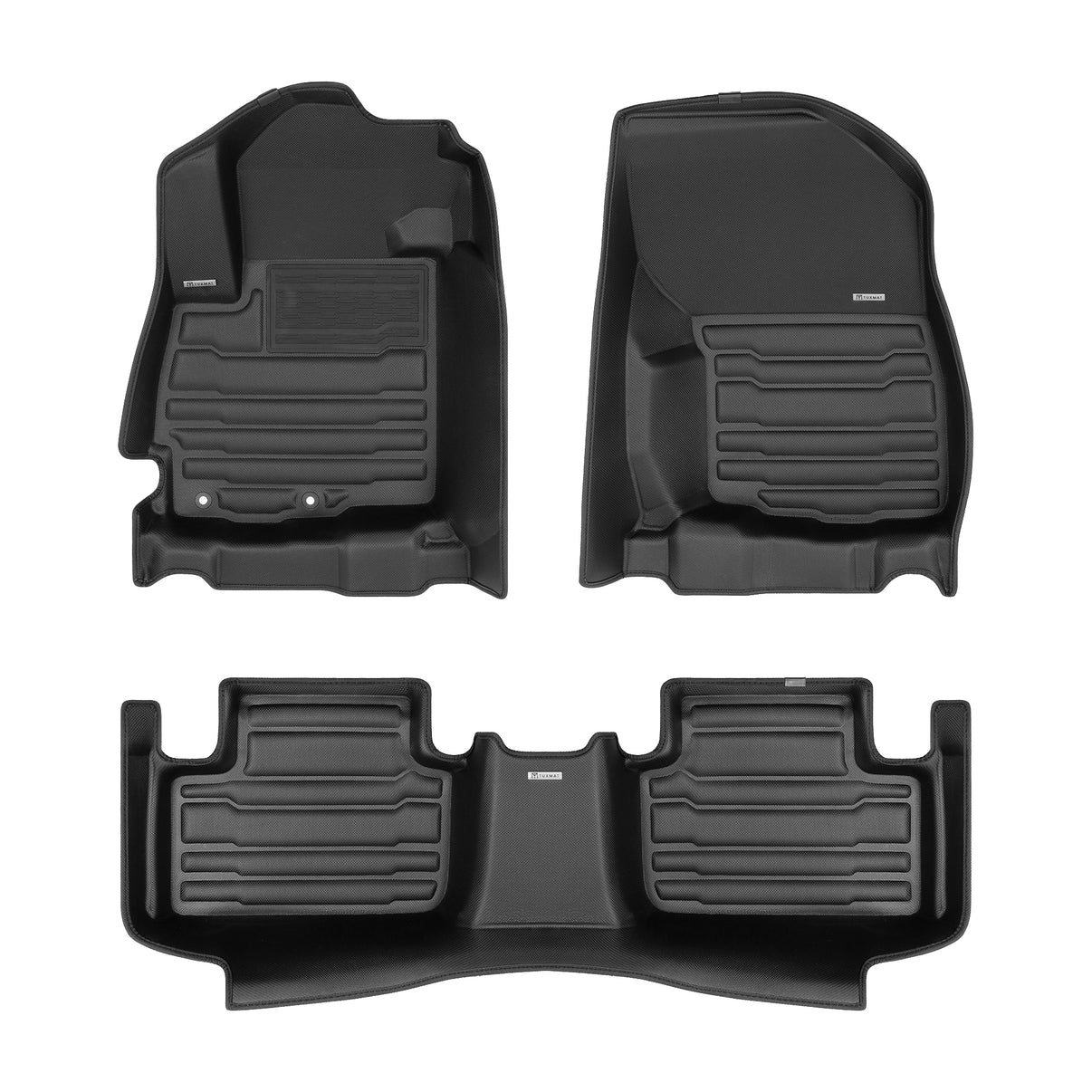 A set of black TuxMat car floor mats for Mitsubishi RVR models.