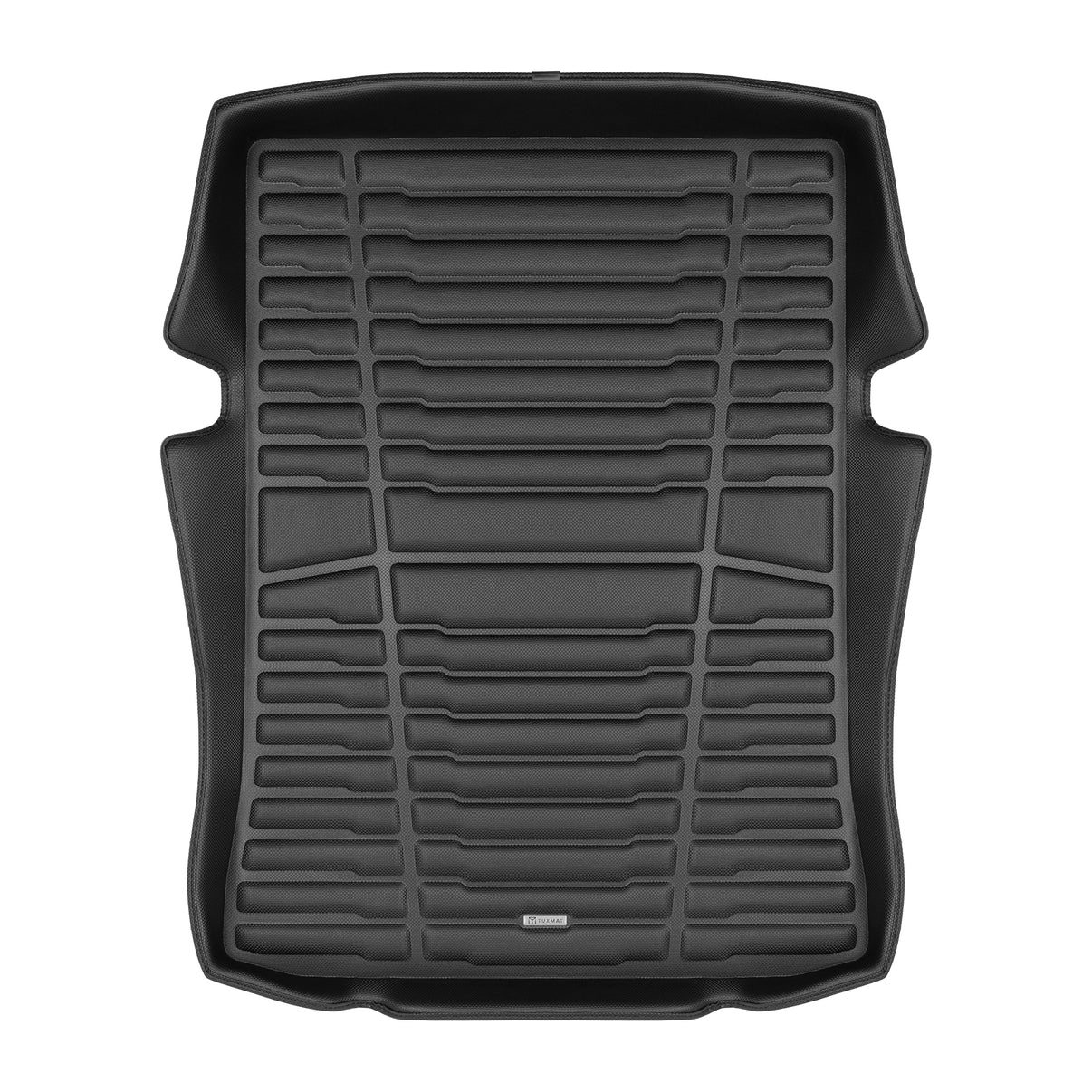 A set of black TuxMat trunk mats for BMW 5-Series models.