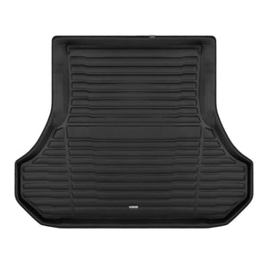 A set of black TuxMat trunk mats for Dodge Charger models.