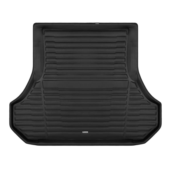 A set of black TuxMat trunk mats for Chrysler 300 models.
