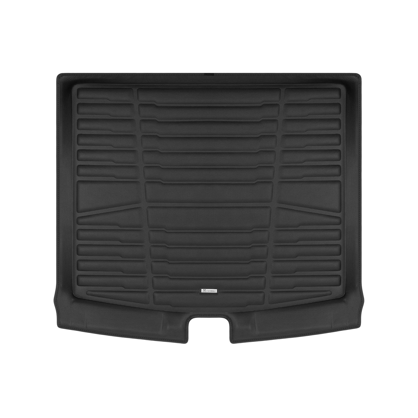 A set of black TuxMat trunk mats for Jeep Compass models.