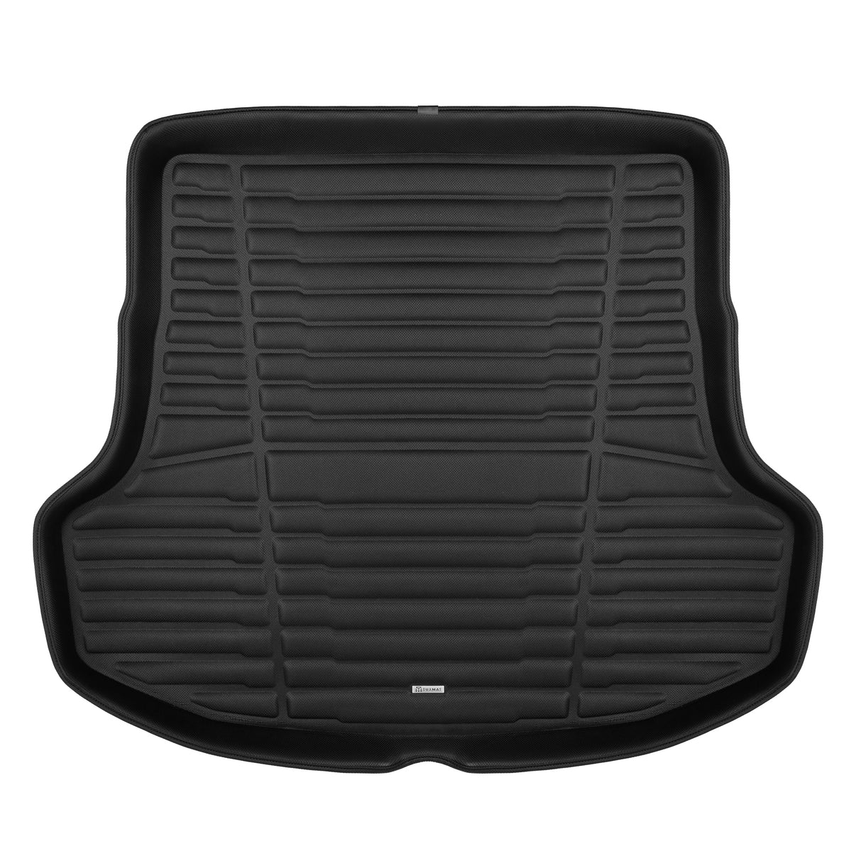 A set of black TuxMat trunk mats for Kia Stinger models.
