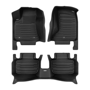 A set of black TuxMat car floor mats for Chrysler 300 models.