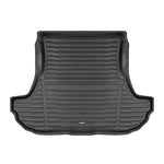 A set of black TuxMat trunk mats for Dodge Challenger models.