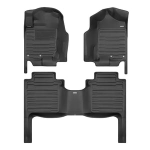 A set of black TuxMat car floor mats for Nissan Titan models.