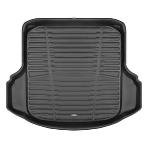 A set of black TuxMat trunk mats for Volkswagen Jetta models.