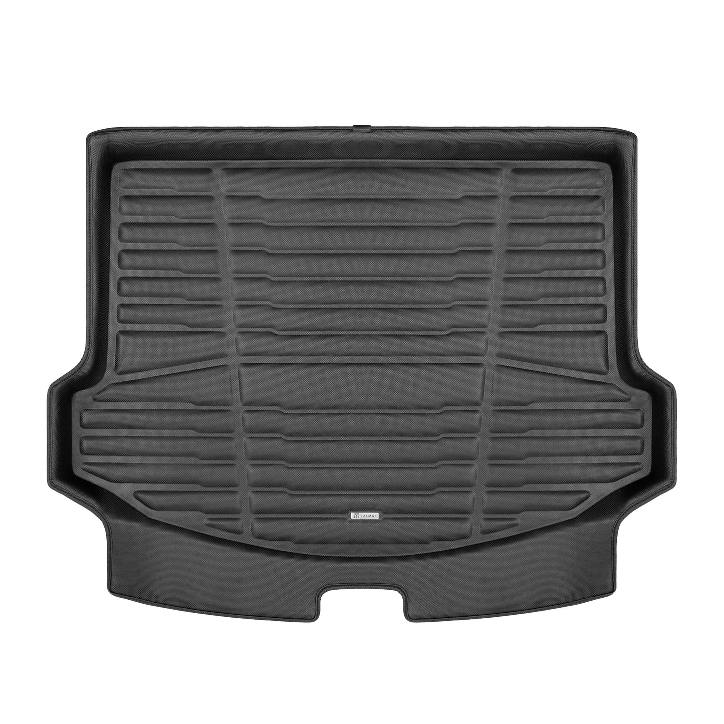 A set of black TuxMat trunk mats for Jaguar E-Pace models.