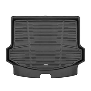 A set of black TuxMat trunk mats for Jaguar E-Pace models.