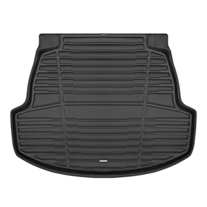 A set of black TuxMat trunk mats for Toyota Corolla models.